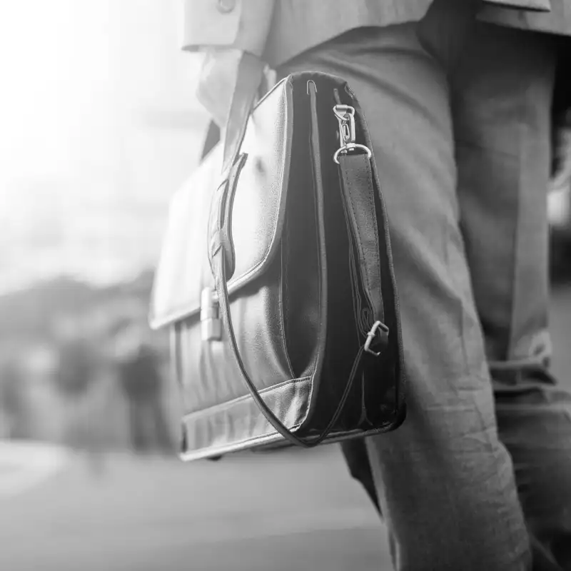 Businessperson holding a black briefcase.